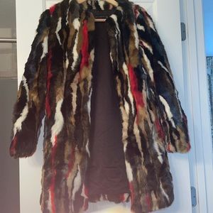 Zara multicolored faux fur coat